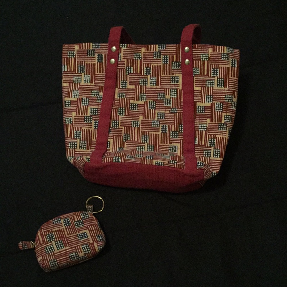 Longaberger American Flag Retired Tote & Key/Coin - Picture 5 of 8
